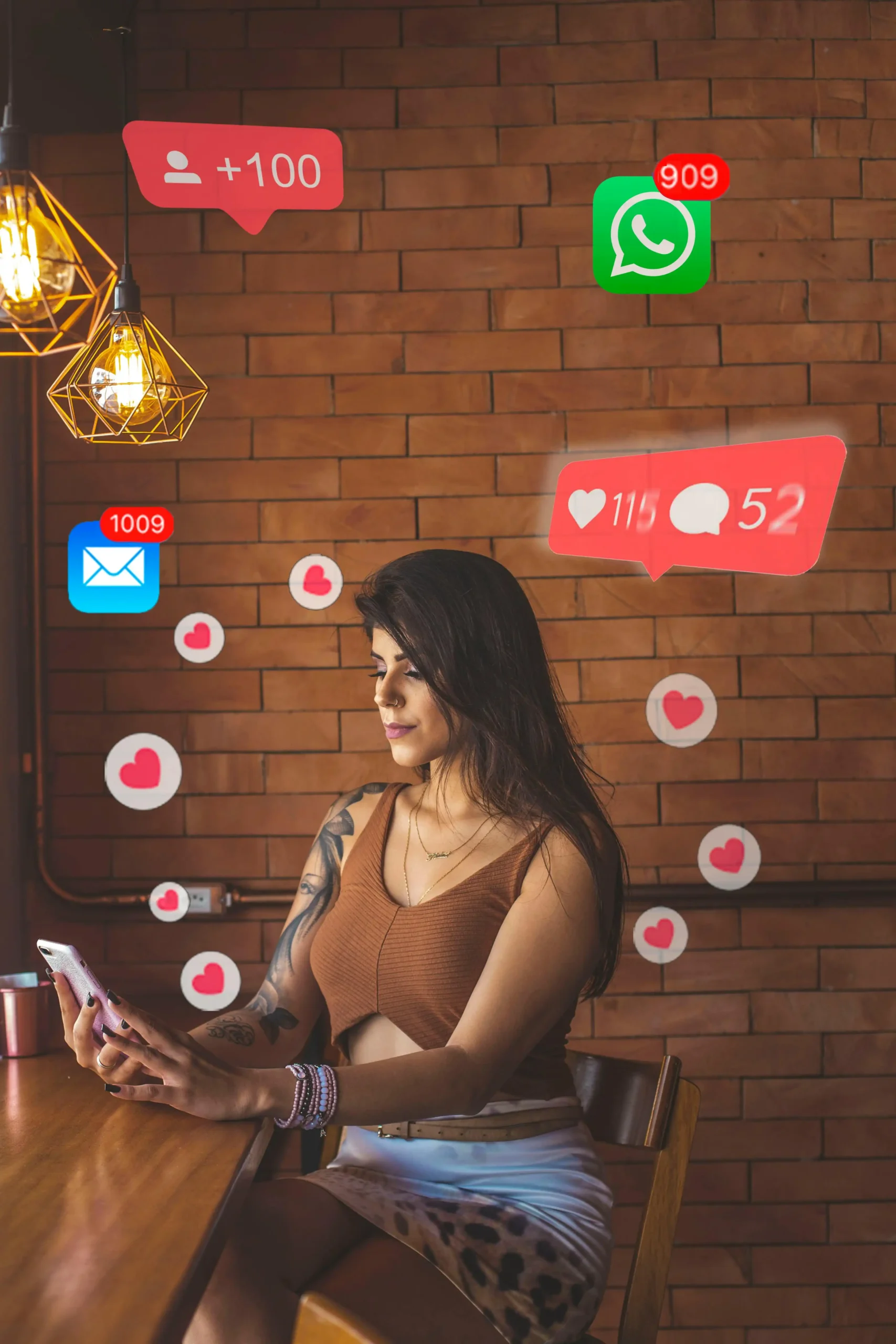 Social Media Icons In The Air
