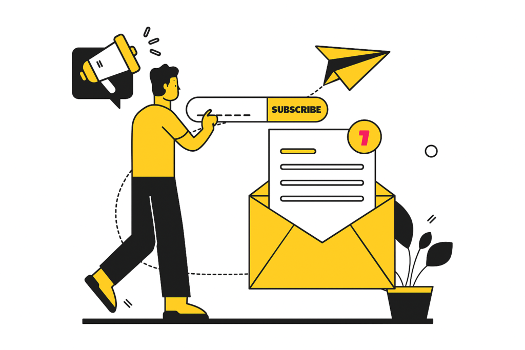 Illustration showing email marketing success