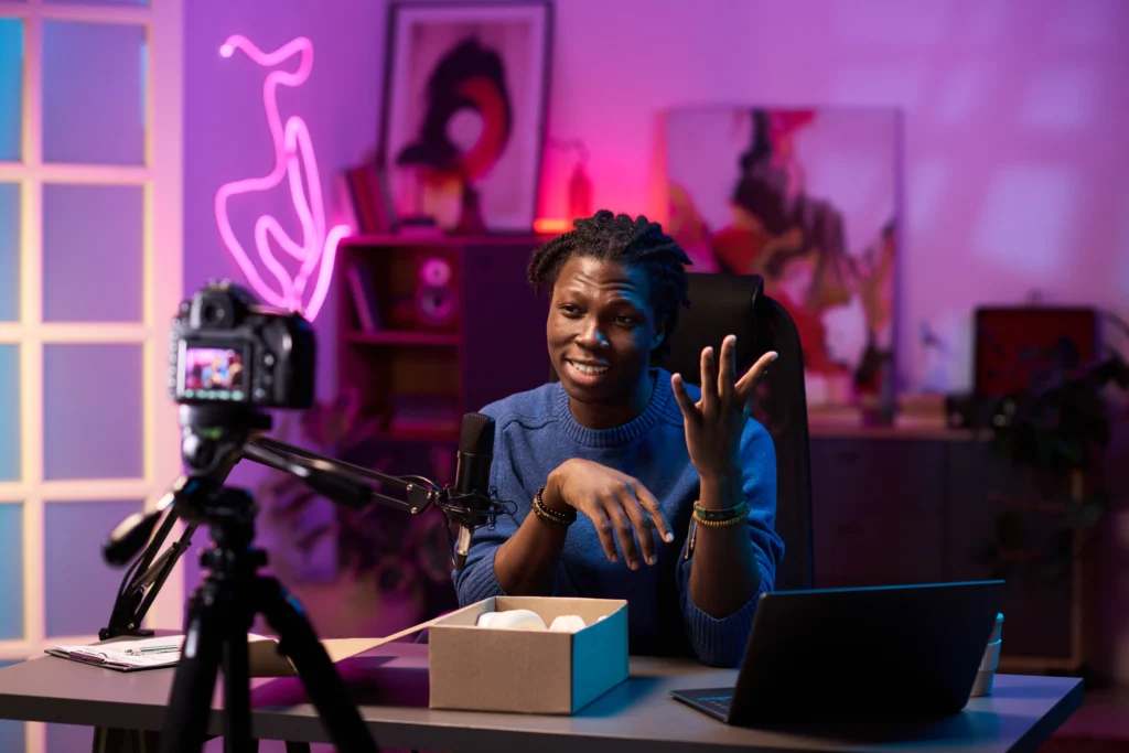 content creator filming