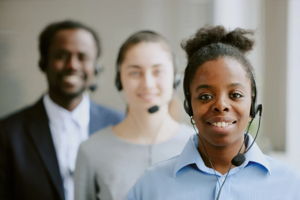Call center agents waiting for calls