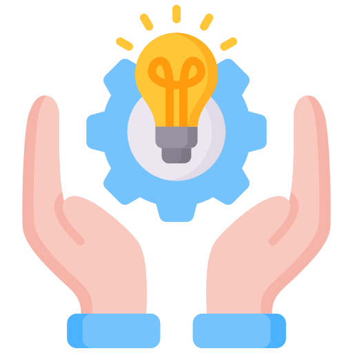 2 hands and a lightbulb showing excellence and proficiency.
