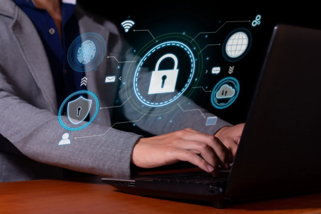 Lock icons showing cybersecurity