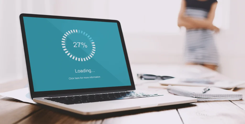 Laptop Loading screen showing optimal performance