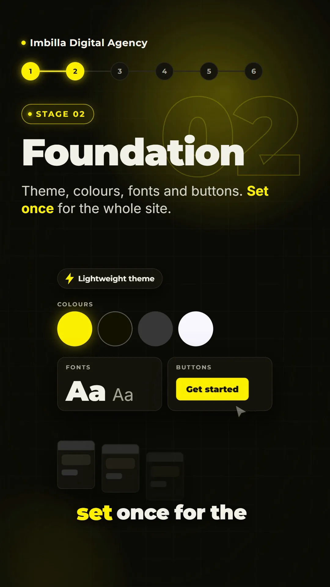 Brand colours, fonts and buttons animated in one of our explainer videos