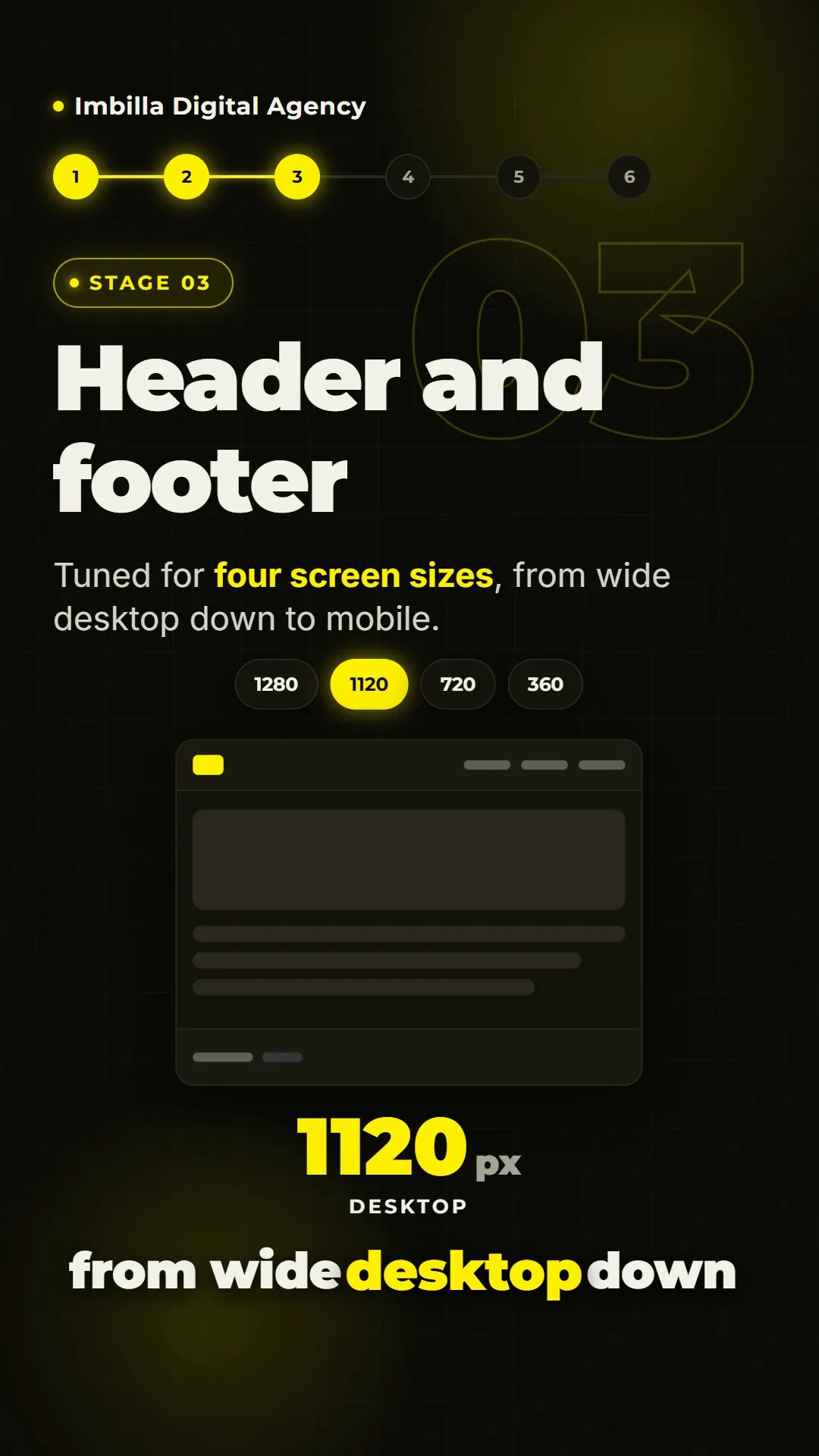 Animated website layout across screen sizes