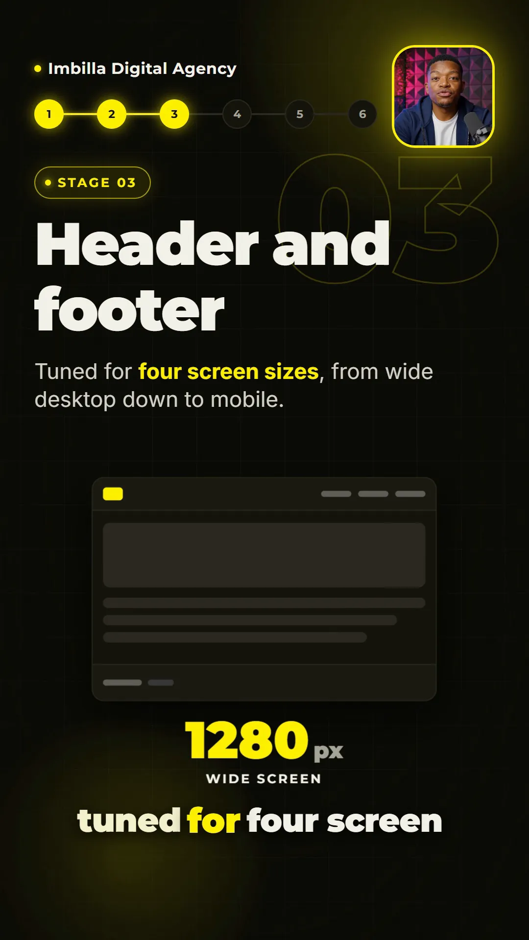 Stage 3, header and footer